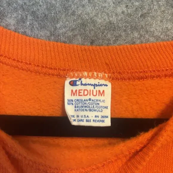Champions Sweatshirt Mens Size Medium Orange Denver Broncos NFL Football AFC Vtg